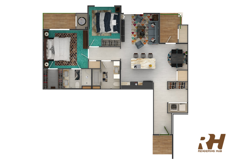Two Bed Apartment Unit